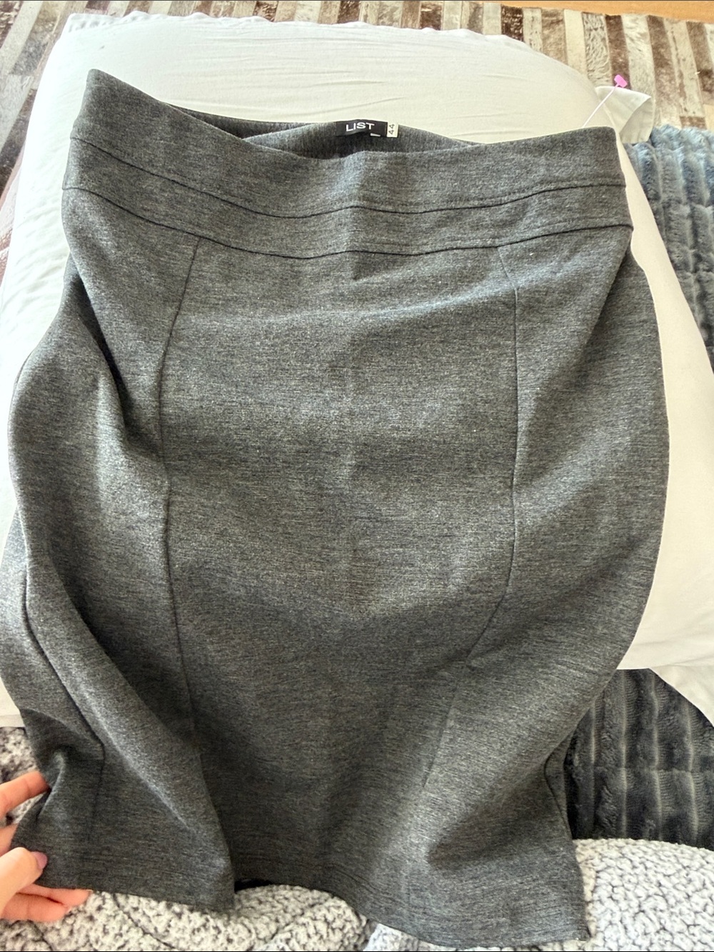 LIST Gray Ponte Pencil Skirt